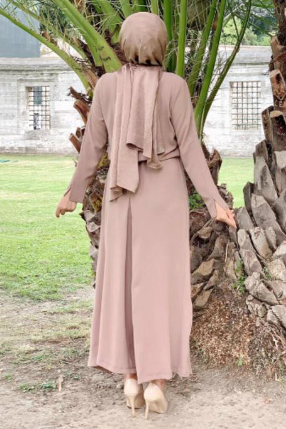 Tesettür giyim VİZON CEKET DETAYLI TULUM T 4513