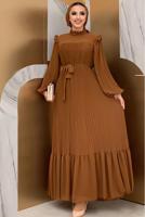 Hijab clothing TABA RUFFLE DETAIL PLEATED DRESS 8263