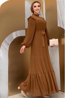 Hijab clothing TABA RUFFLE DETAIL PLEATED DRESS 8263