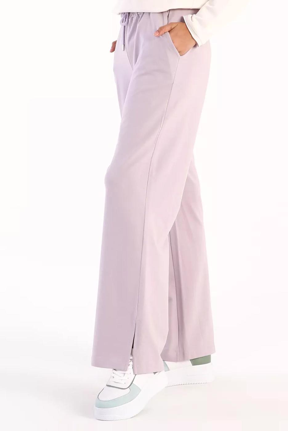 Vêtements hijab POURPRE PANTALON DE SURVÊTEMENT EN COTON AVEC FENTES 31037