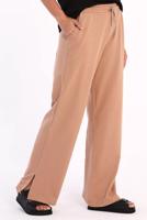 Hijab clothing BROWN SLIT DETAIL COTTON TRACKSUIT PANTS 31037 