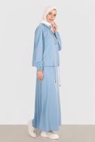 Tesettür giyim MAVİ ALVİNA ETEKLİ EŞOFMAN TAKIMI 42847