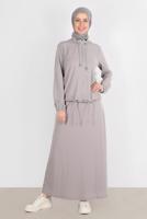 Tesettür giyim GRİ ALVİNA ETEKLİ EŞOFMAN TAKIMI 42847