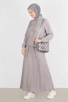 Tesettür giyim GRİ ALVİNA ETEKLİ EŞOFMAN TAKIMI 42847