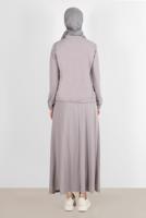 Tesettür giyim GRİ ALVİNA ETEKLİ EŞOFMAN TAKIMI 42847