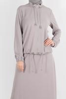 Tesettür giyim GRİ ALVİNA ETEKLİ EŞOFMAN TAKIMI 42847