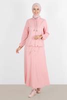 Tesettür giyim PUDRA ALVİNA ETEKLİ EŞOFMAN TAKIMI 42847