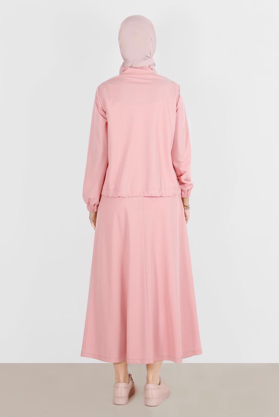 Tesettür giyim PUDRA ALVİNA ETEKLİ EŞOFMAN TAKIMI 42847