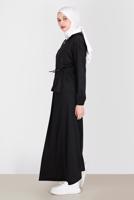 Tesettür giyim SİYAH ALVİNA KAPÜŞONLU ETEKLİ EŞOFMAN TAKIM 42848