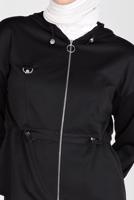 Tesettür giyim SİYAH ALVİNA KAPÜŞONLU ETEKLİ EŞOFMAN TAKIM 42848