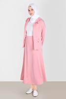 Tesettür giyim PUDRA ALVİNA KAPÜŞONLU ETEKLİ EŞOFMAN TAKIM 42848