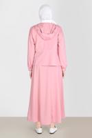 Tesettür giyim PUDRA ALVİNA KAPÜŞONLU ETEKLİ EŞOFMAN TAKIM 42848