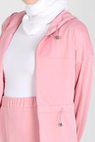 Tesettür giyim PUDRA ALVİNA KAPÜŞONLU ETEKLİ EŞOFMAN TAKIM 42848