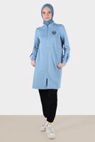 Tesettür giyim MAVİ ALVİNA FERMUARLI EŞOFMAN TUNİK T 42851