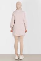 Tesettür giyim BEJ ALVİNA BASKI DETAYLI EŞOFMAN TUNİK T 42856 