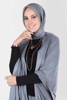 Tesettür giyim GRİ ALVİNA ÜÇİPLİK EFEKTLİ EŞARP T 8127