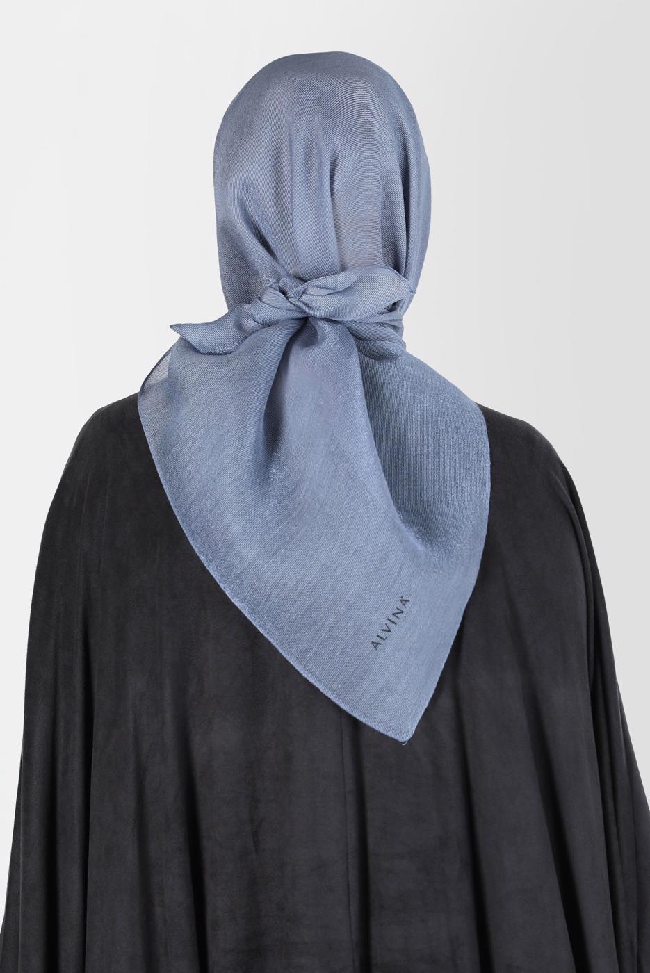 Tesettür giyim MAVİ ALVİNA ÜÇİPLİK EFEKTLİ EŞARP T 8127