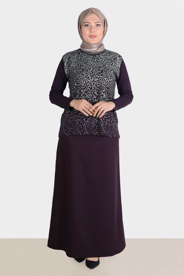 Vêtements hijab PRUNE ALVINA FERMOIR JUPE DÉTAILLÉE T 60264 - TRENDTESETTÜR
