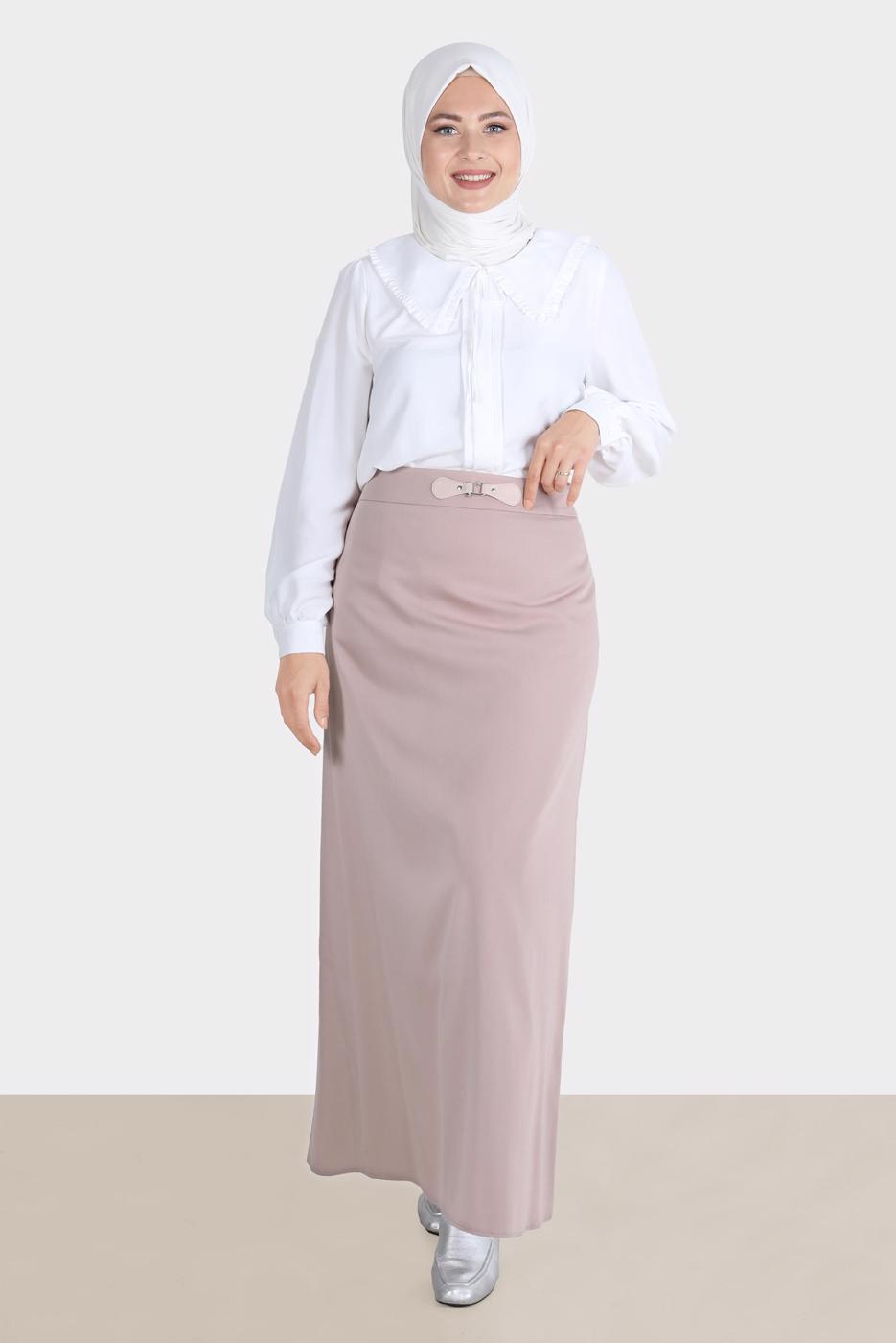 Vêtements hijab BRUN ALVINA FERMOIR JUPE DÉTAILLÉE T 60264