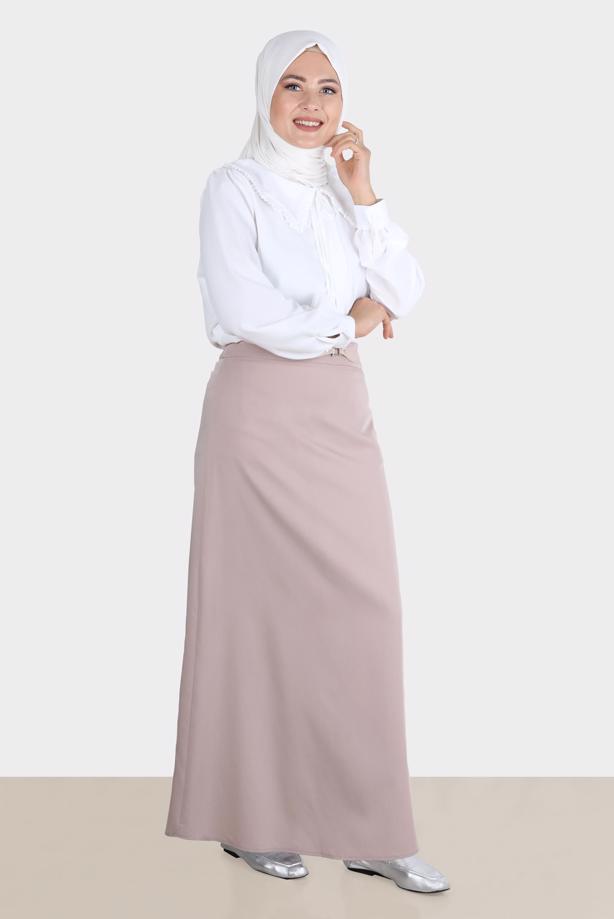 Vêtements hijab BRUN ALVINA FERMOIR JUPE DÉTAILLÉE T 60264 - TRENDTESETTÜR