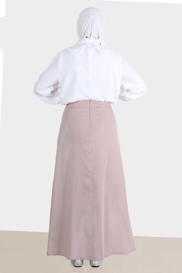 Vêtements hijab BRUN ALVINA FERMOIR JUPE DÉTAILLÉE T 60264 - TRENDTESETTÜR