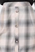 Tesettür giyim BEJ ALVİNA EKOSE DESENLİ ETEK T 60266