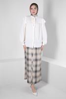 Tesettür giyim KAHVE ALVİNA EKOSE DESENLİ ETEK T 60266