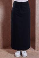 Tesettür giyim SİYAH ALVİNA PAMUKLU DÜZ ETEK T 60285