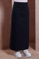 Tesettür giyim SİYAH ALVİNA PAMUKLU DÜZ ETEK T 60285