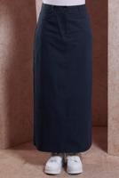 Tesettür giyim LACİVERT ALVİNA PAMUKLU DÜZ ETEK T 60285