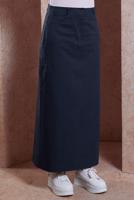 Tesettür giyim LACİVERT ALVİNA PAMUKLU DÜZ ETEK T 60285