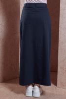 Tesettür giyim LACİVERT ALVİNA PAMUKLU DÜZ ETEK T 60285