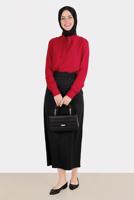 Tesettür giyim SİYAH ALVİNA DÜĞME DETAYLI ETEK T 60290