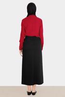 Tesettür giyim SİYAH ALVİNA DÜĞME DETAYLI ETEK T 60290