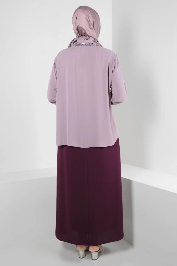 Vêtements hijab PRUNE JUPE DÉTAILLÉE PLISSÉE ALVINA T 60292 - TRENDTESETTÜR
