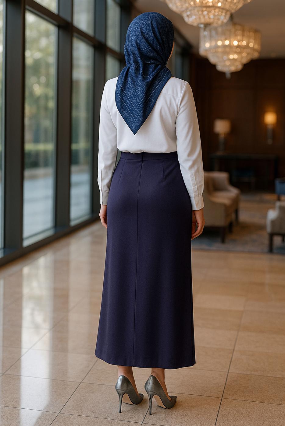 Vêtements hijab BLEU MARINE JUPE BRODÉE ALVINA GEM T 60293