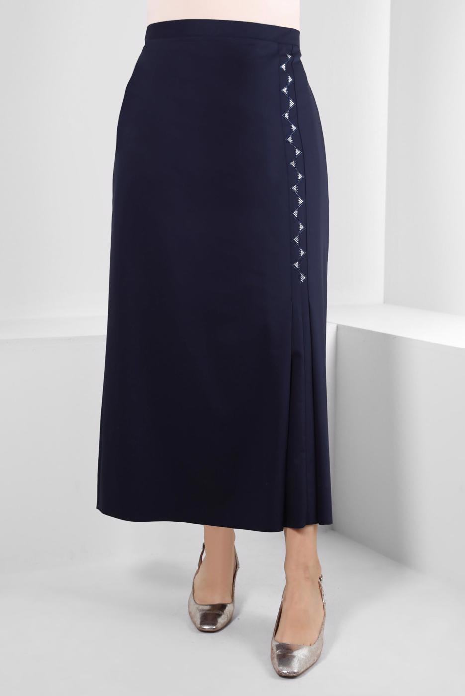 Vêtements hijab BLEU MARINE JUPE BRODÉE ALVINA GEM T 60293