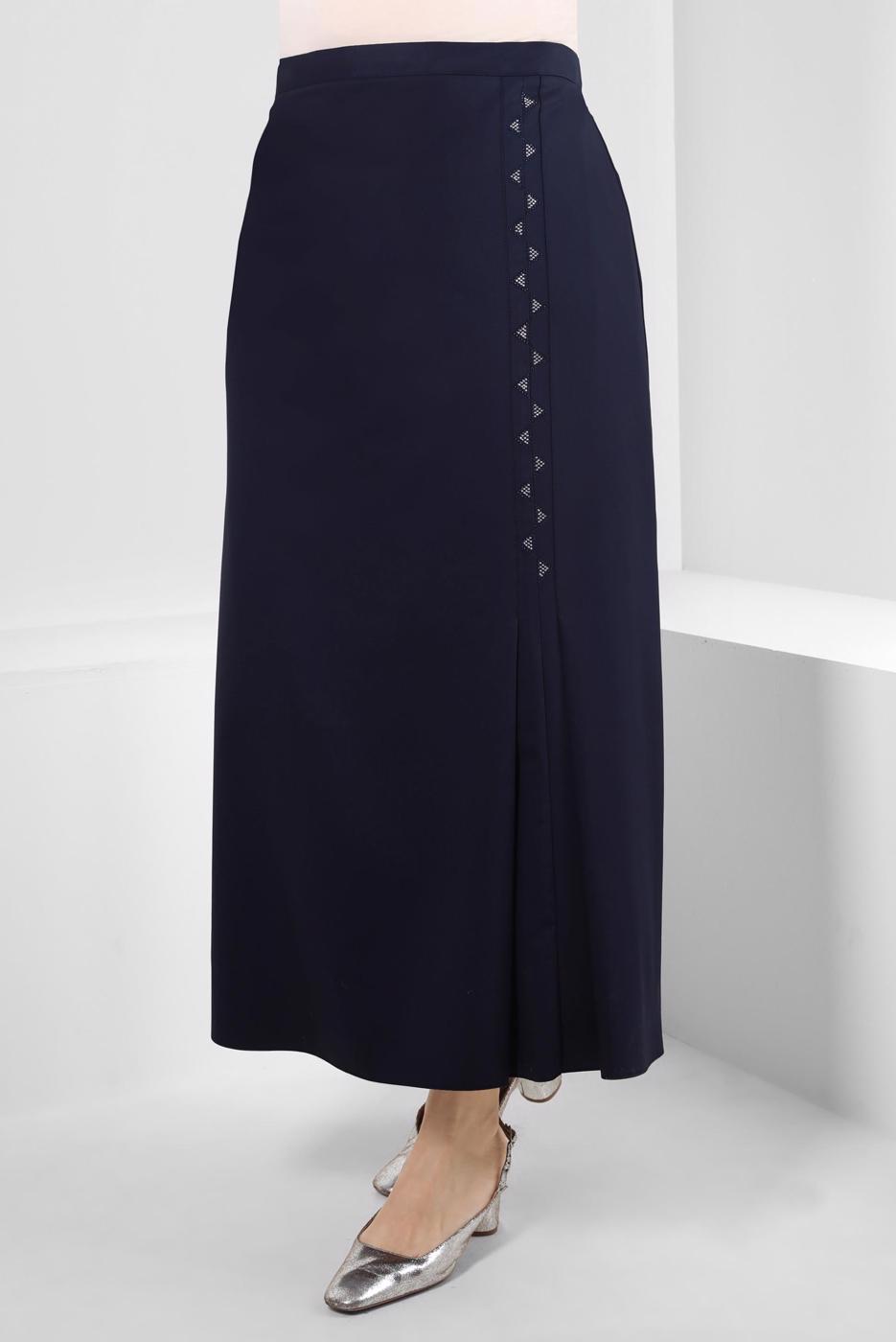 Vêtements hijab BLEU MARINE JUPE BRODÉE ALVINA GEM T 60293