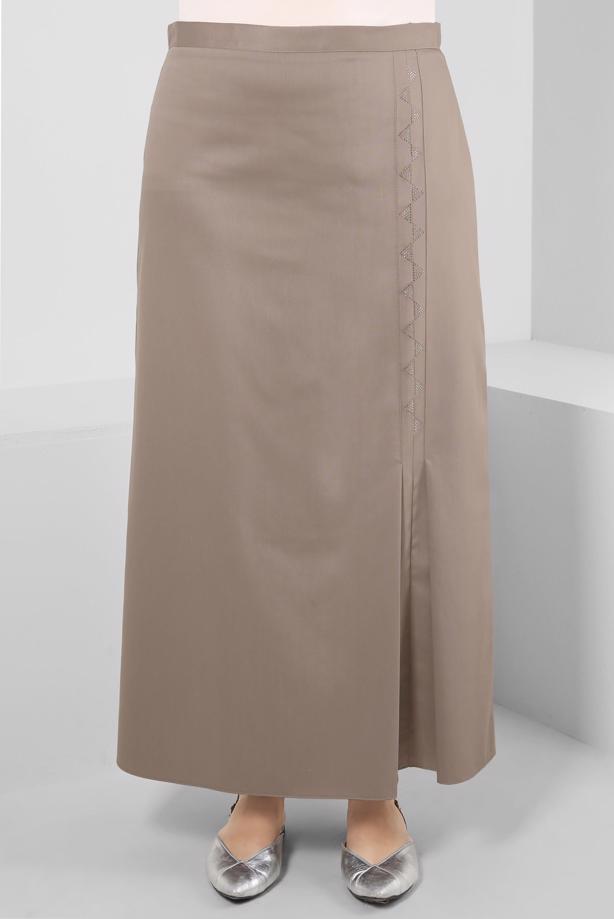 Vêtements hijab BRUN JUPE BRODÉE ALVINA GEM T 60293 - TRENDTESETTÜR