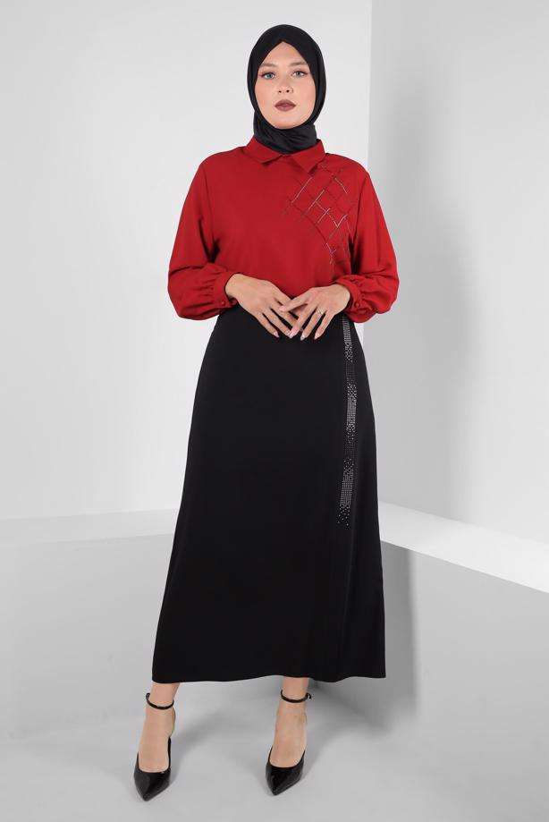 Vêtements hijab NOIR JUPE BRODÉE ALVINA GEM T 60294 - TRENDTESETTÜR