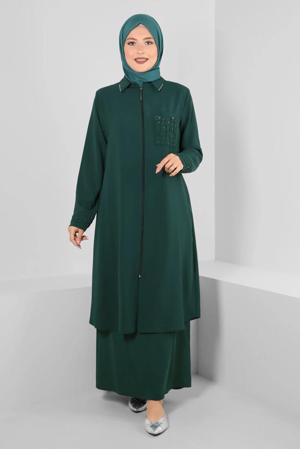 Vêtements hijab VERT JUPE BRODÉE ALVINA GEM T 60294 - TRENDTESETTÜR