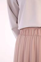 Tesettür giyim PUDRA BELİ LASTİKLİ PİLİSELİ ETEK 70026 