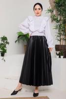 Tesettür giyim SİYAH PİLİSELİ ETEK 8051 