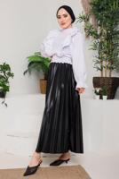 Tesettür giyim SİYAH PİLİSELİ ETEK 8051 