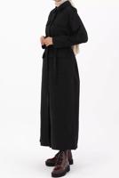 Hijab clothing BLACK POCKET DETAIL BELTED LONG TRENCH COAT 52068 