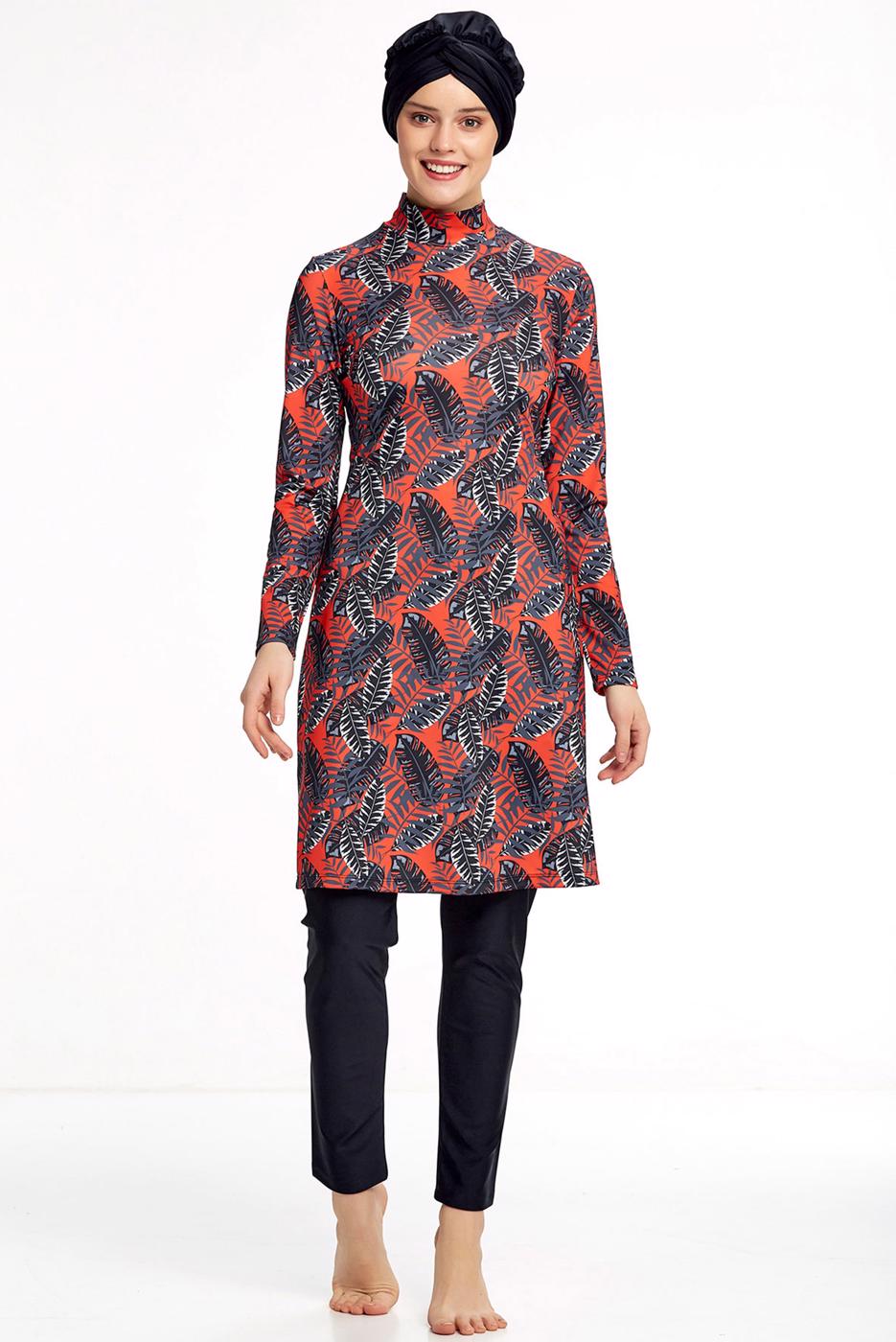 Hijab clothing BLACK PATTERNED HIJAB SWIMSUIT 1150 