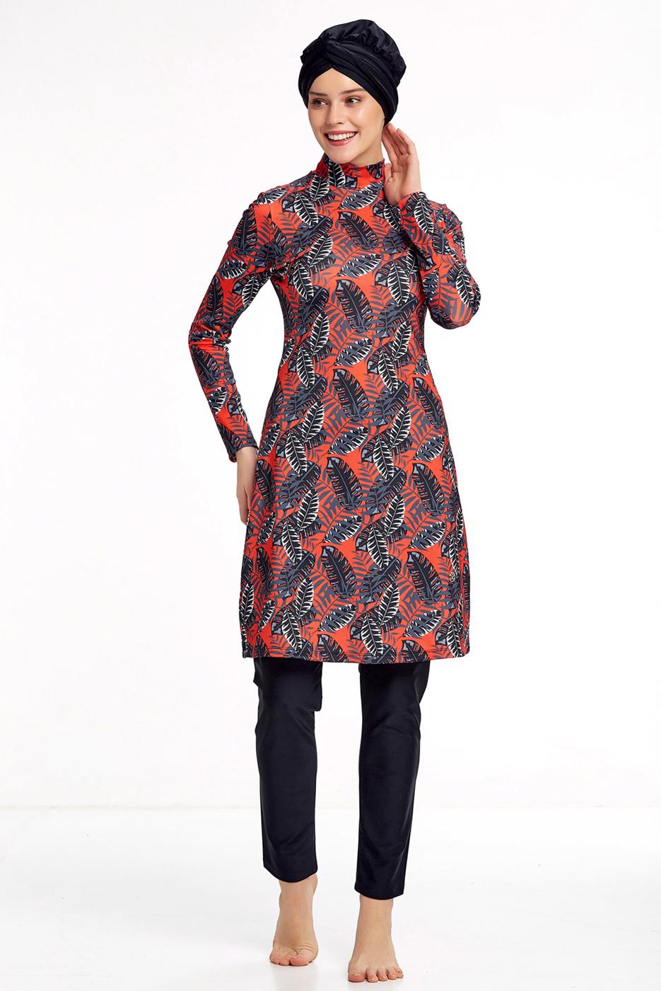 Hijab clothing BLACK PATTERNED HIJAB SWIMSUIT 1150 