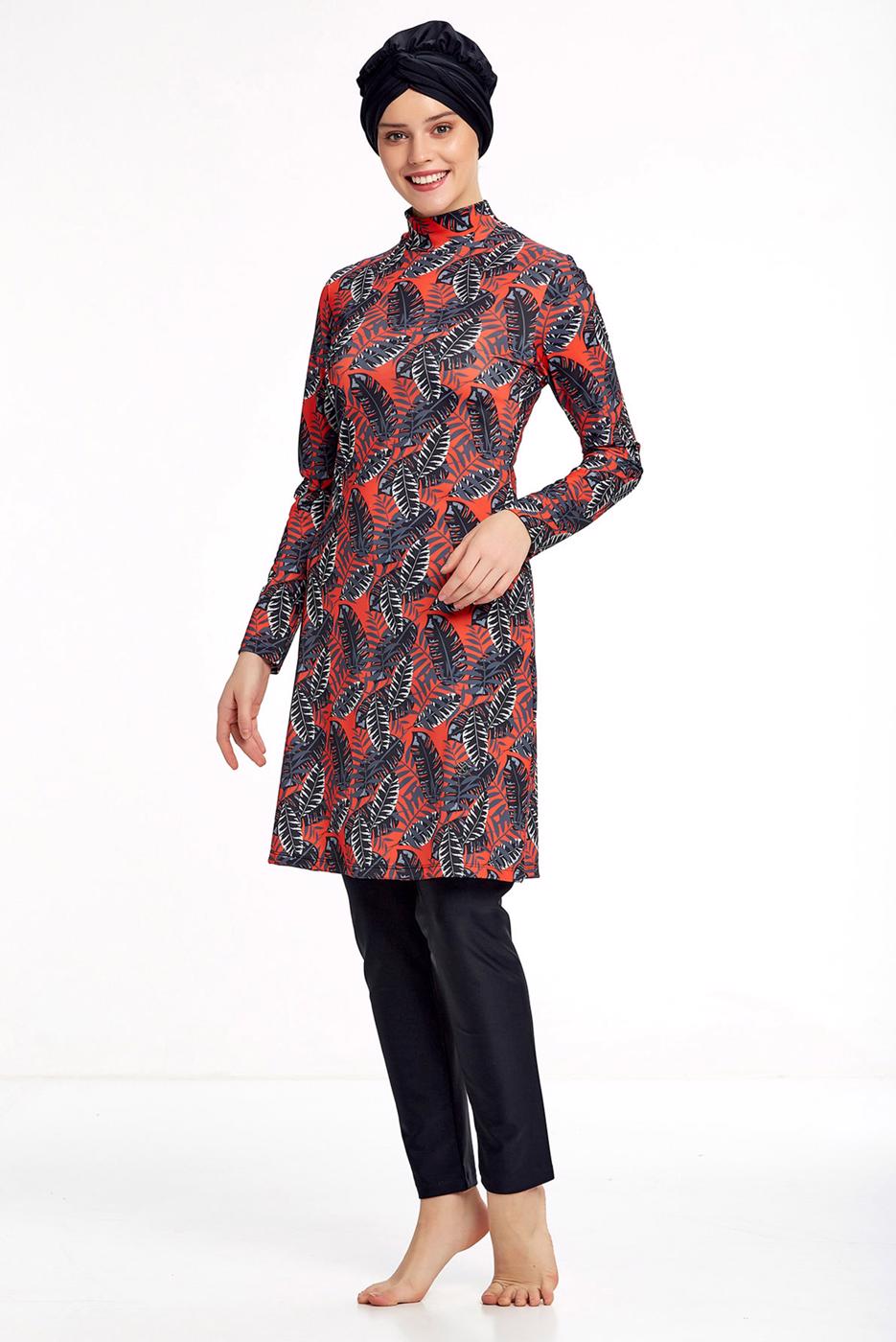 Hijab clothing BLACK PATTERNED HIJAB SWIMSUIT 1150 