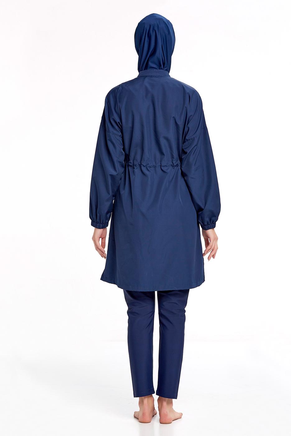 Vêtements hijab BLEU MARINE MAILLOT DE BAIN HIJAB ZIPPÉ À LA TAILLE À SMOCKAGE 1266