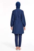 Vêtements hijab BLEU MARINE MAILLOT DE BAIN HIJAB ZIPPÉ À LA TAILLE À SMOCKAGE 1266